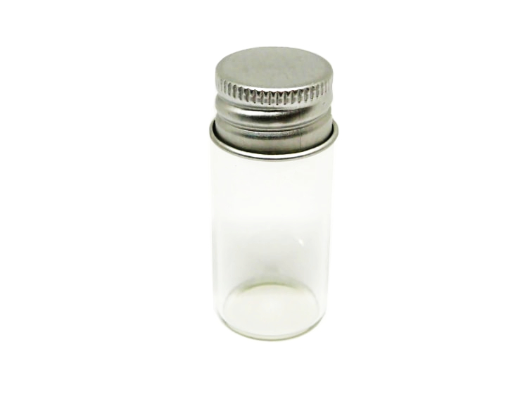 frasco pequeño con tapon de rosca de aluminio