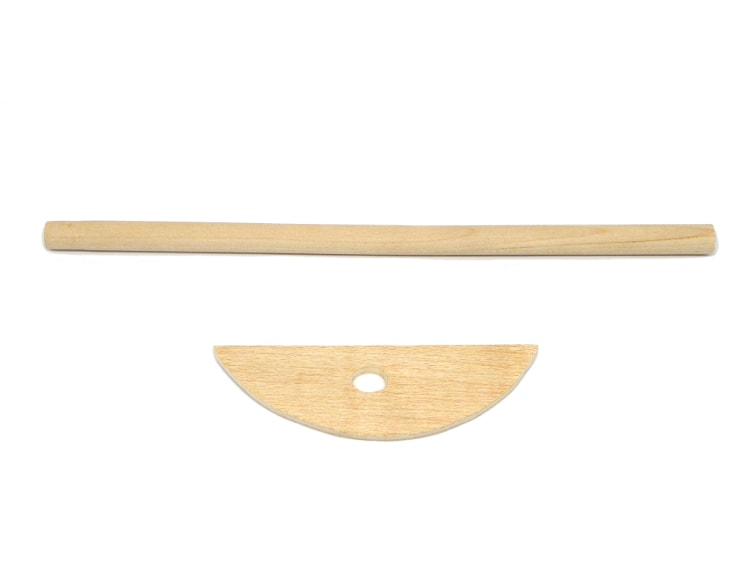 palo para manualidades y pieza de madera para hacer comedero para pajaros