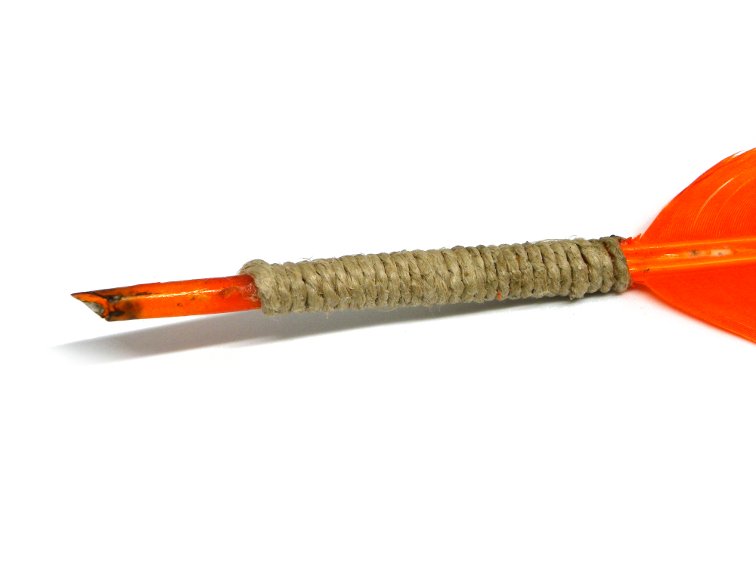 empuñadura hecha con cuerda de yute para pluma estilografica casera