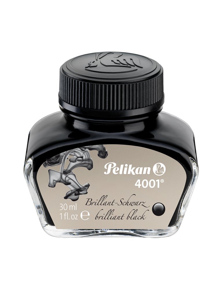 tinta pelikan para plumas estilograficas tintero 4001-30ml de color negro brillante