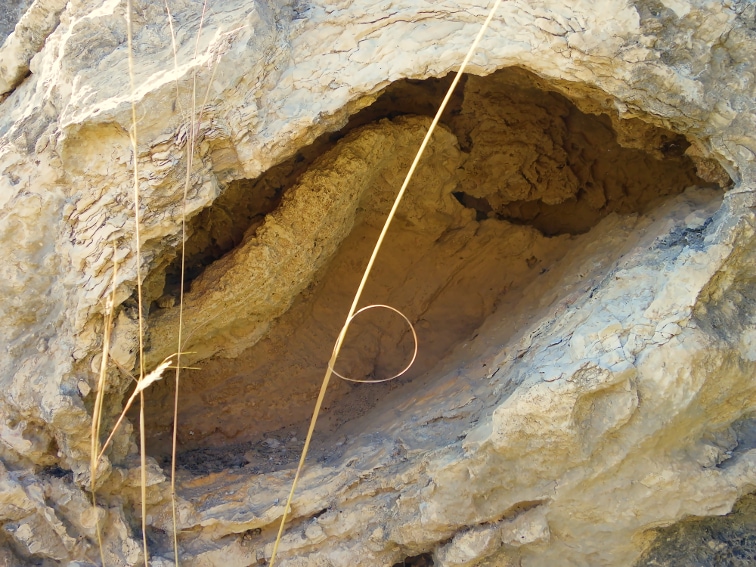concavidad geologica en el barranco de la tia amalia santa pola