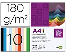 Cartulina A4 180G M2 10 Colores Surtidos Paquete De 100