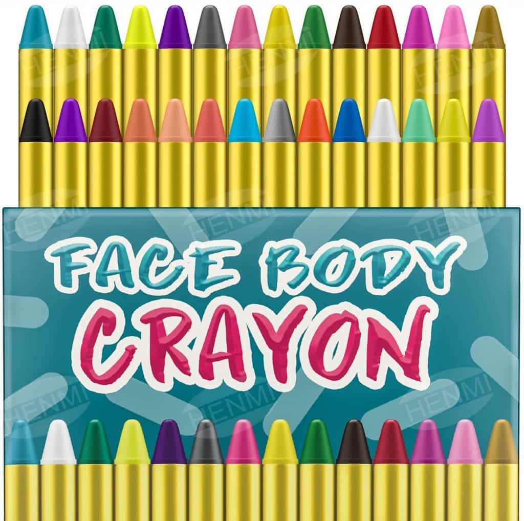 Pinturas Cara para Niños Seguridad no tóxica Pintura Facial 28 colores Crayons de Pintura ajuste Halloween Fiestas