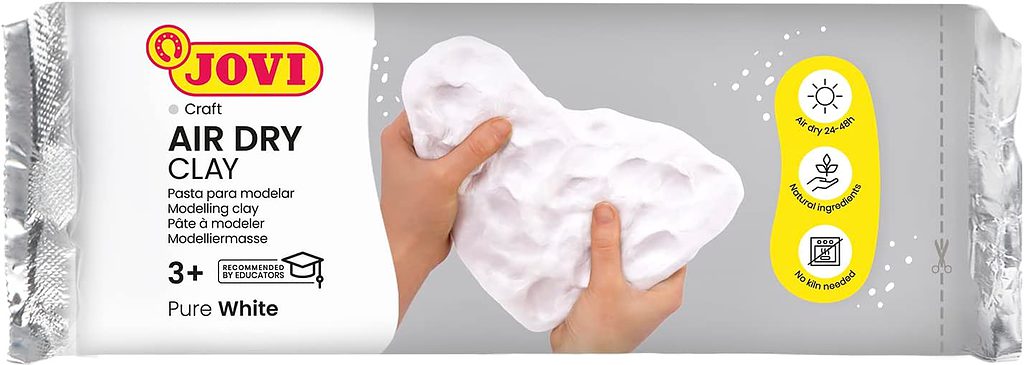 jovi air dry pasta para modelar color blanco