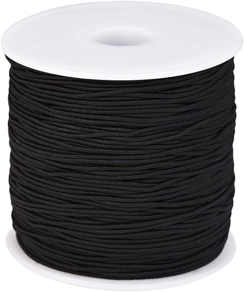 hilo de coser elastico negro de 1 mm