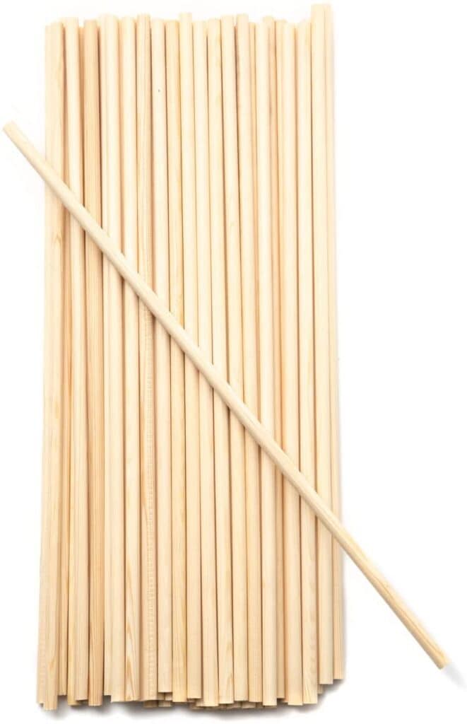 50 palos de madera 50 cm x 10 mm