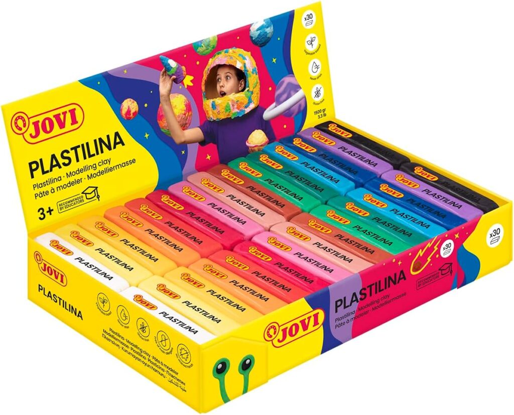 jovi paquete de plastilina 30 pastillas de 50 gramos surtido multicolor
