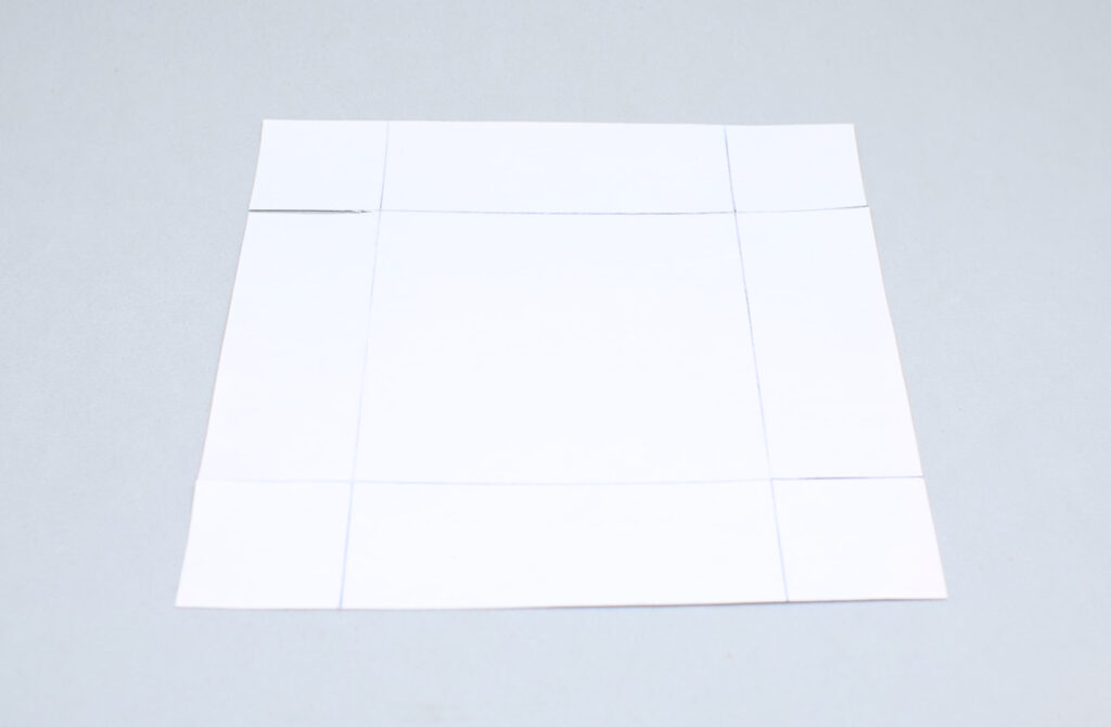 plantilla cuadrada en papel para hacer vaciabolsillos redondo