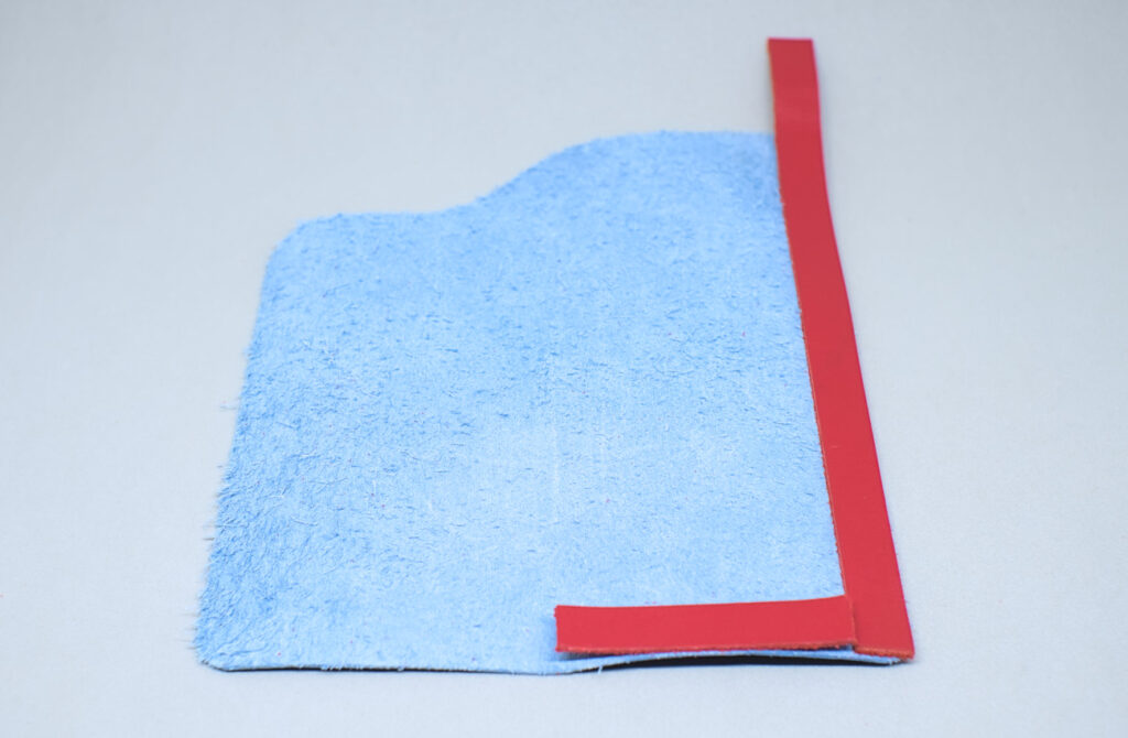 pieza de cuero para estuche de gafas y tiras de cuero rojo