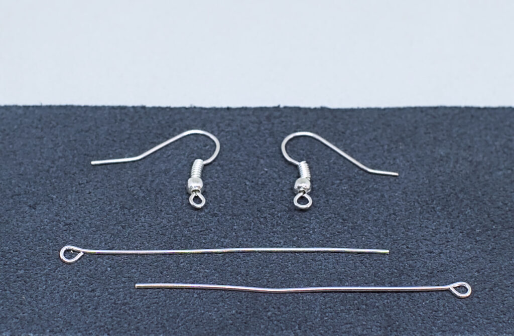 accesorios de metal plateado para pendientes