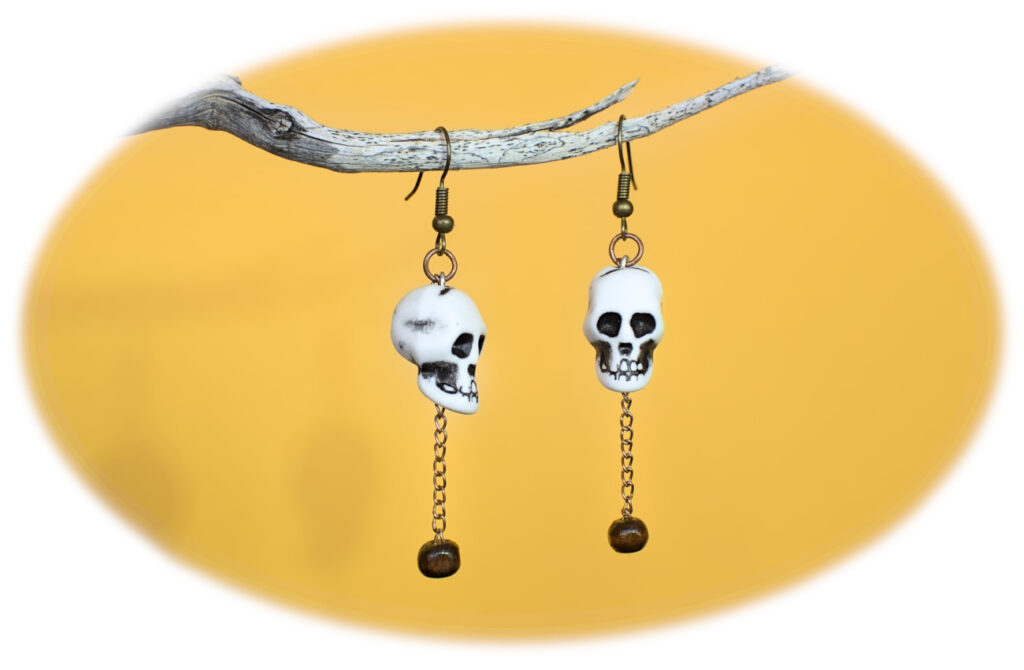 pendientes colgantes de calavera para halloween