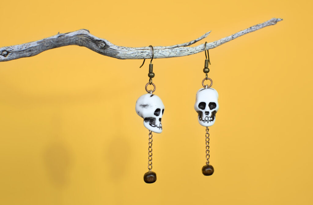 pendientes de calavera para halloween